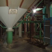 One of four fermentors in the ethanol plant